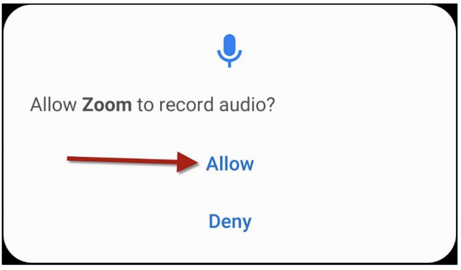 Virtual Care Visit Instructions: Allow Zoom to record audio