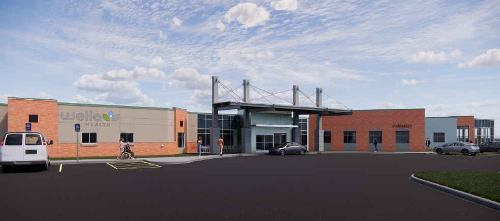 Rendering of the exterior of the Pine City expansion project