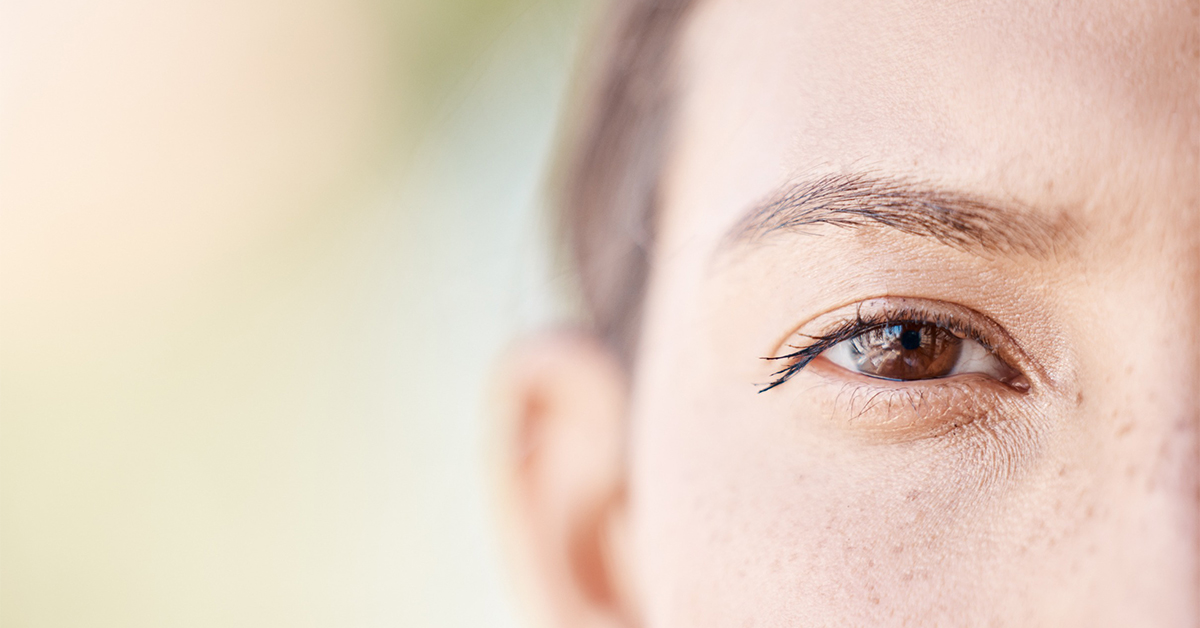 Closeup of women with hooded eyes